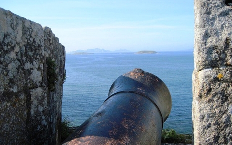 Cies Islands seen from Baiona fortress